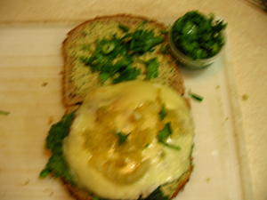 sauerkraut humus egg sandwich